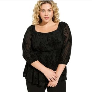 Torrid Black Lace Blouse